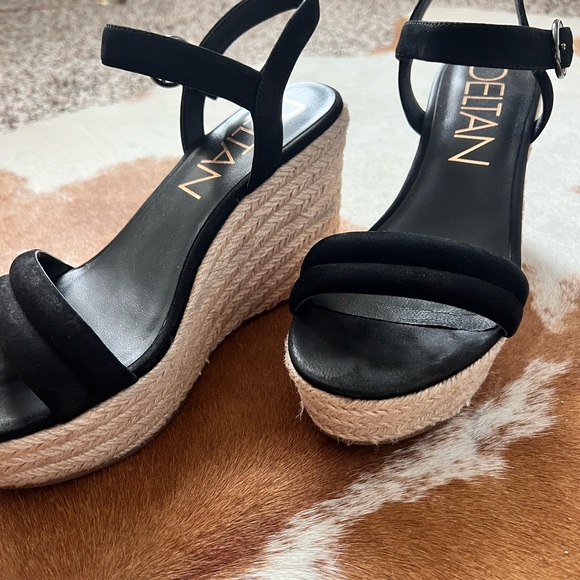 Deltan Everly (Black) Espadrille Wedge Sandals - 7.5 Like New - Picture 11 of 11